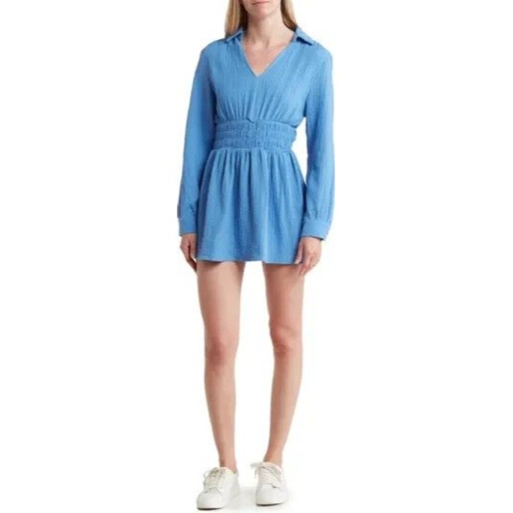 AREA STARS Women's Rachel Long Sleeve Fit & Flare Dress Blue XS NWT 178